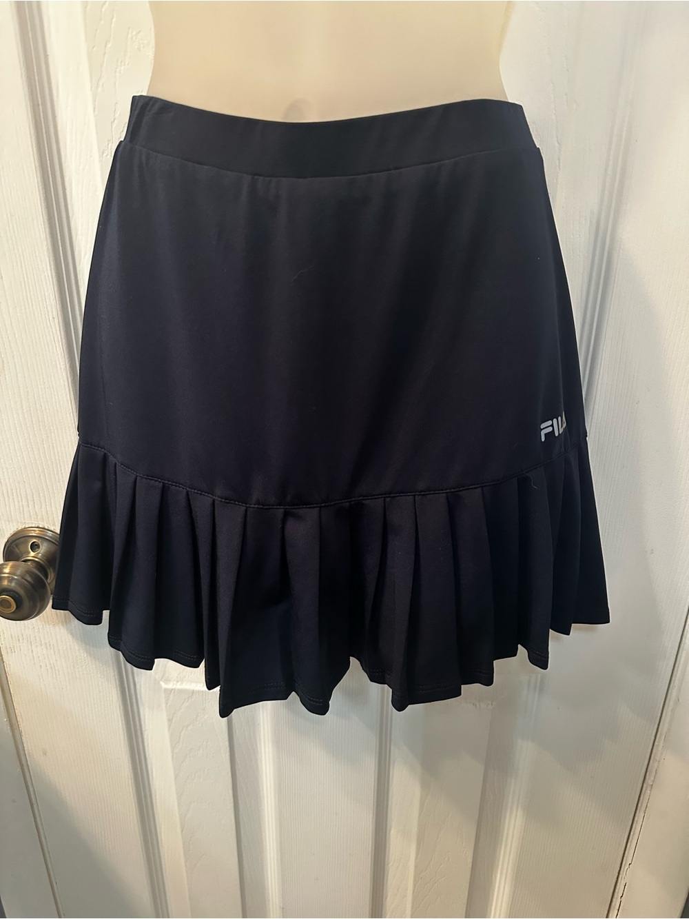 FILA Black Pleated Skater Skort with Logo